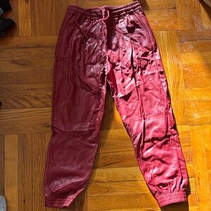 Zara Red Elastic Joggers